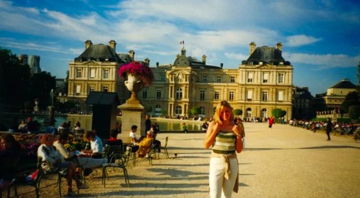 After lunch, Dan snapped this photo of Esther in the picturesque Jardin de Luxembourg.