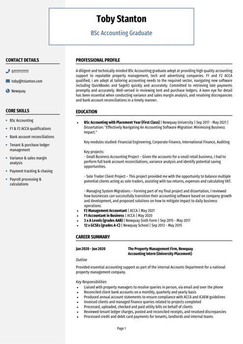 Mẫu CV tiếng Anh cho sinh viên mới ra trường