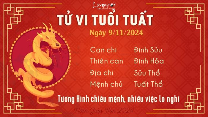 Tử vi ngày 9/11/2024 - Tuất