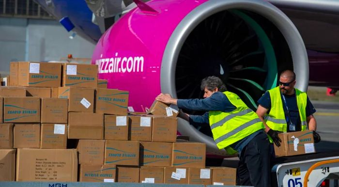 In April 2020, workers offload boxes of PPE from a plane that had just arrived in Budapest, Hungary, from China.