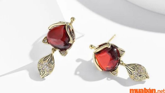Khuyên tai đá Carnelian thiết kế thanh lịch