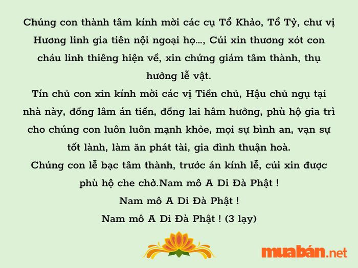 Văn khấn rằm tháng 6 âm lịch cúng gia tiên chuẩn phong thủy