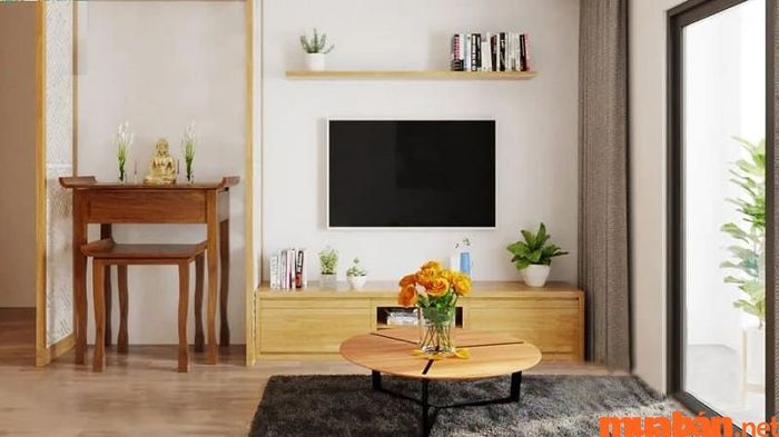 Nếu chưa biết phòng thờ nên đặt ở đâu, phòng khách là một lựa chọn hợp lý.