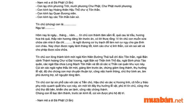 Mẫu văn khấn sửa nhà chuẩn nhất