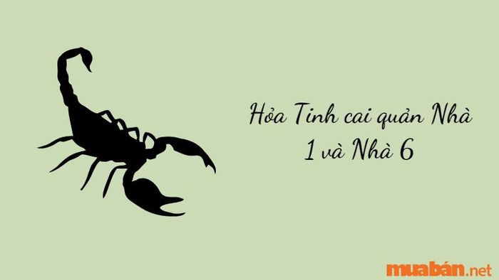 Hỏa Tinh cai quản Nhà 1 và Nhà 6