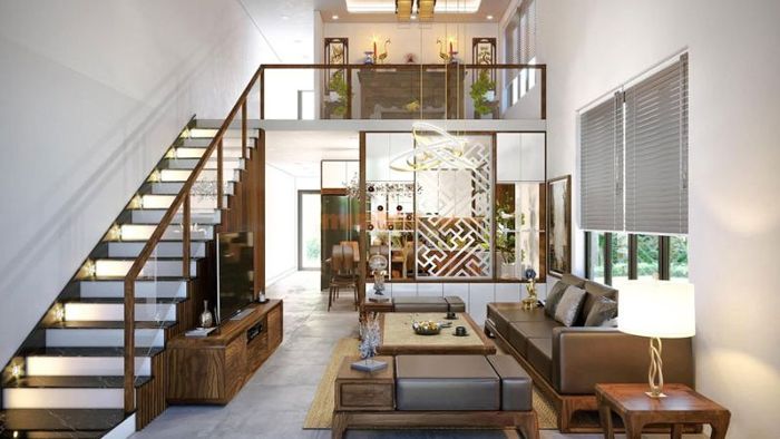 Nhà cấp 4 gác lửng đúc giả theo phong cách cổ điển