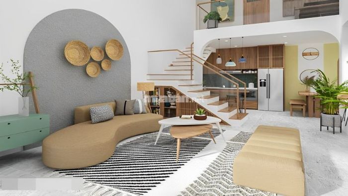 Nhà cấp 4 gác lửng đúc giả với không gian sống trẻ trung và năng động