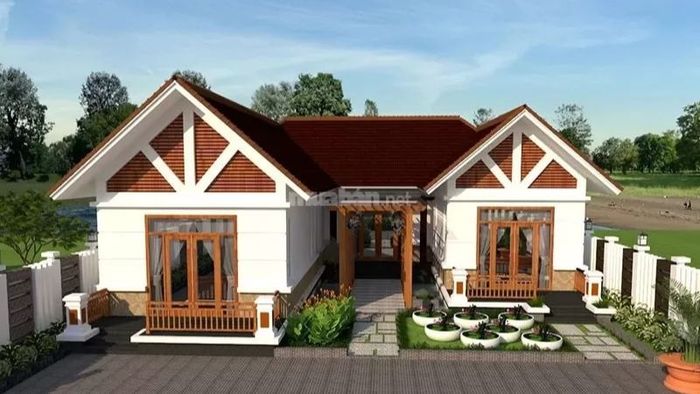 Nhà chữ U 4 phòng ngủ với không gian sống tiện nghi và hiện đại