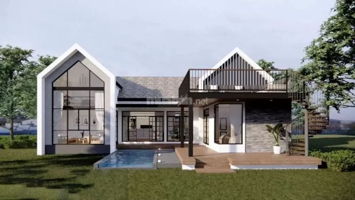 Nhà chữ U 4 phòng ngủ với thiết kế cầu kỳ và phức tạp