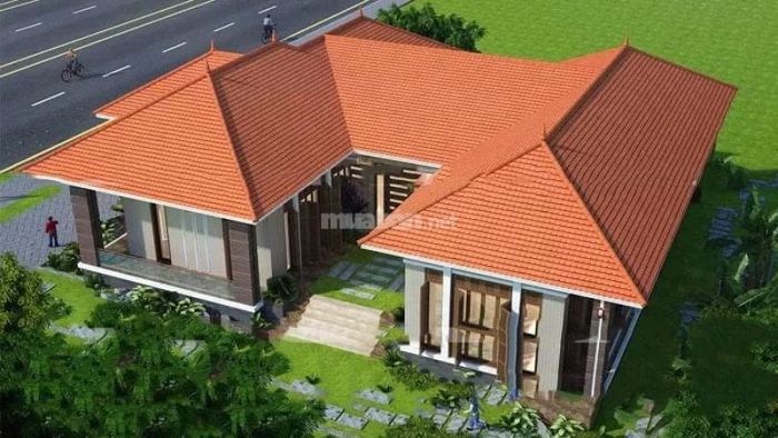 Nhà chữ U nhìn từ trên cao, tạo ấn tượng với thiết kế độc đáo
