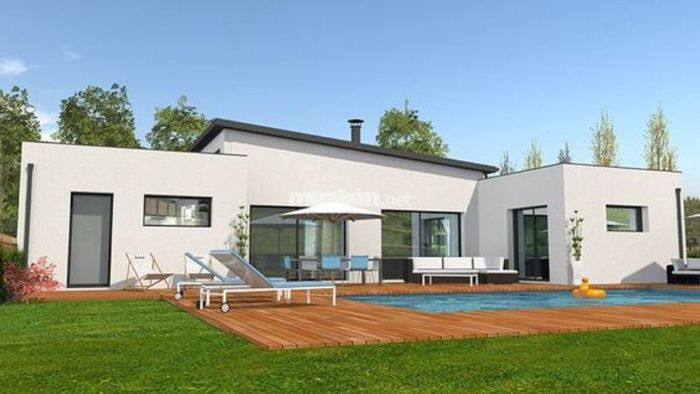 Nhà chữ U kết hợp mái bằng và mái lệch, mang đến phong cách độc đáo
