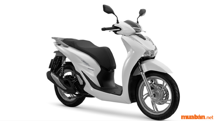Mẫu xe Honda SH 160i 2024 phiên bản tiêu chuẩn với màu trắng đen