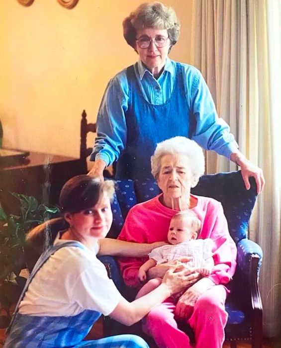 A family portrait spanning four generations.