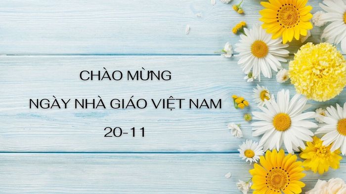 Mẫu background 20/11 với họa tiết hoa cỏ đẹp, ấm cúng
