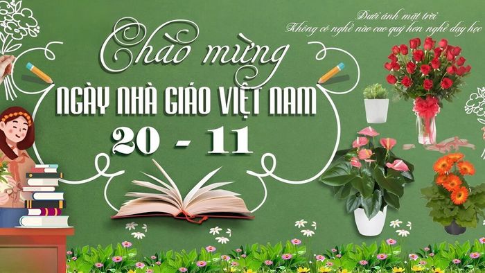 Lựa chọn mẫu background 20/11 với hoa cỏ đẹp, tinh tế và đơn giản