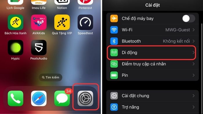 Hướng dẫn bật mạng 5G trên iPhone - Bước 1