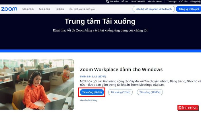 cách tải Zoom Workplace về máy tính - bước 1