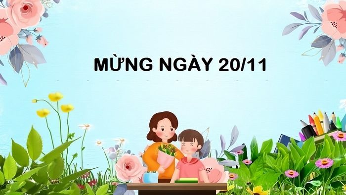 Sáng tạo với ý tưởng background 20/11 mang hình ảnh hoa cỏ