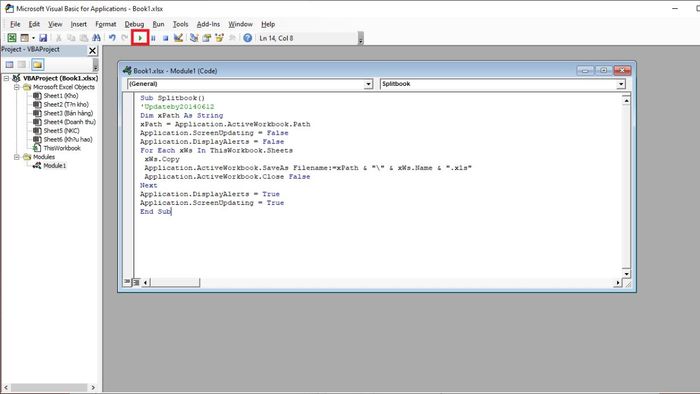Tách sheet chứa chuỗi ký tự trong Excel thành các file riêng biệt