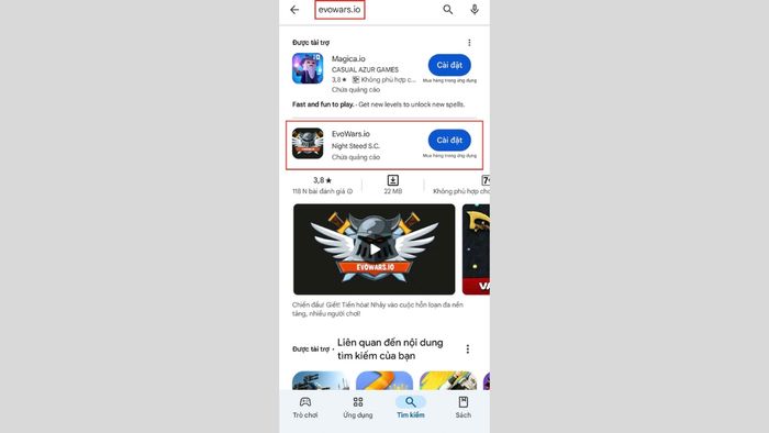 Hướng dẫn tải Evowars.io trên điện thoại