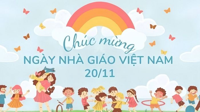 Mẫu background 20/11 phù hợp cho trẻ em mầm non