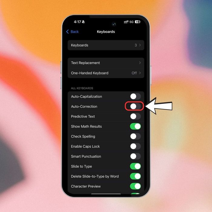 Tắt tính năng Dự đoán từ ngữ trên iPhone 4