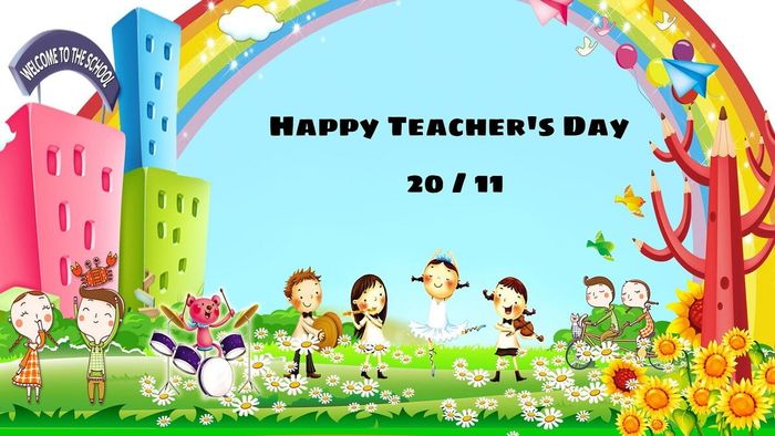 Tải ngay background 20/11 cho mầm non, vừa đẹp lại ấm áp