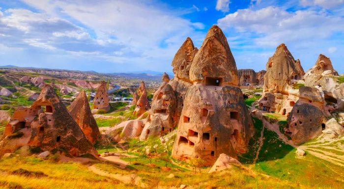 Cappadocia is renowned for its surreal “fairy chimney” rock formations.