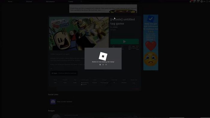 Hướng dẫn nhập mã code Untitled Tag Game - bước 1.