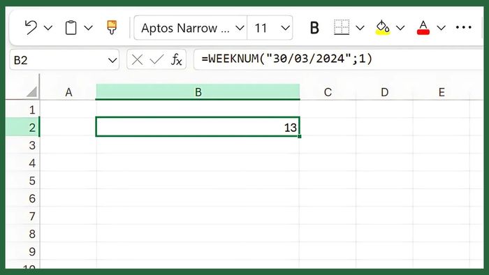 Cách sử dụng hàm WEEKNUM trong Excel
