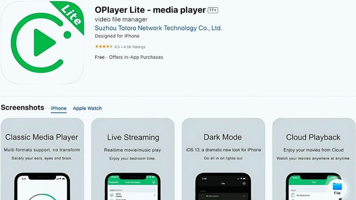 Ứng dụng Video Player - OPlayer Lite