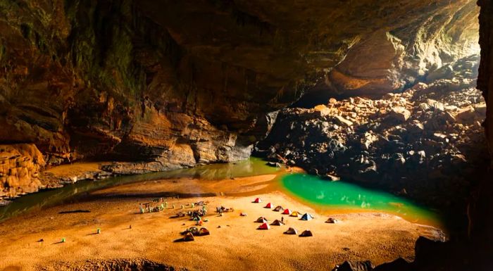 Camping inside the cave: Expeditions in Hang Son Doong require significant physical endurance.