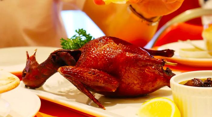 Tai Ping Koon’s renowned roasted pigeon.