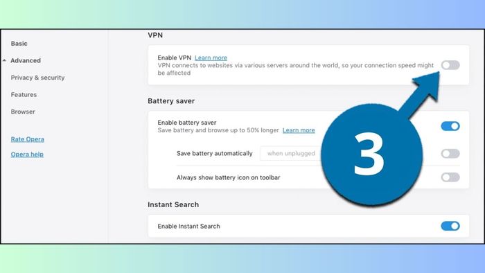 Hướng dẫn sử dụng VPN trên trình duyệt Opera cho Macbook - bước 3