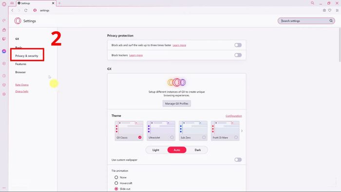 Cách bật VPN trên trình duyệt Opera cho Windows và Linux - bước 2