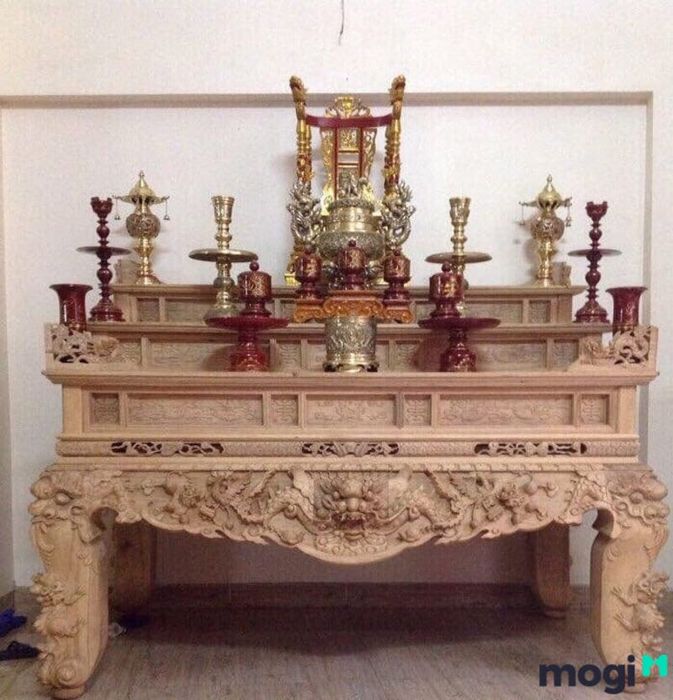Những hình ảnh thực tế của bàn thờ gia tiên đẹp và chuẩn