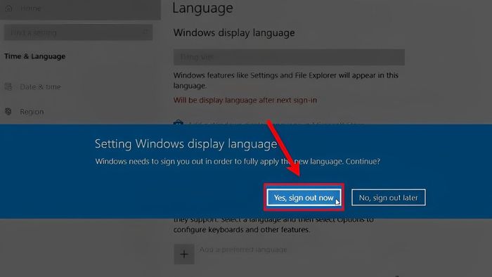 Cách thay đổi ngôn ngữ trên máy tính Windows 10