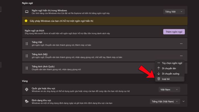 Cách thay đổi ngôn ngữ trên máy tính Windows 10
