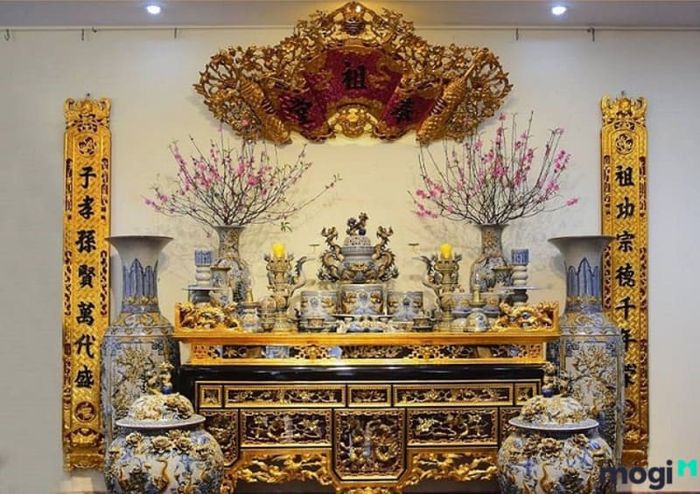Những mẫu bàn thờ gia tiên đẹp và chuẩn phong thủy thực tế