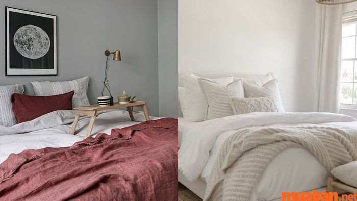 Chăn gối với các màu như đỏ, hồng, tím, trắng, bạc không phù hợp với người mệnh Mộc.
