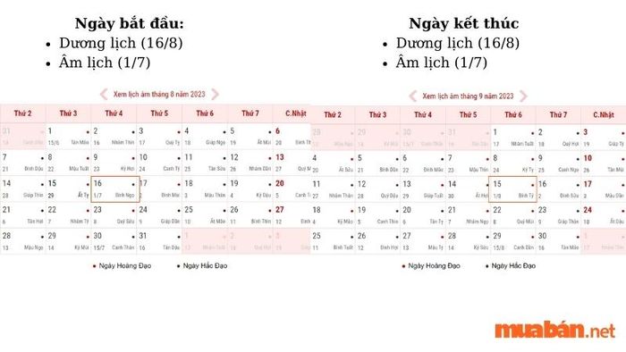 Lịch âm của tháng cô hồn