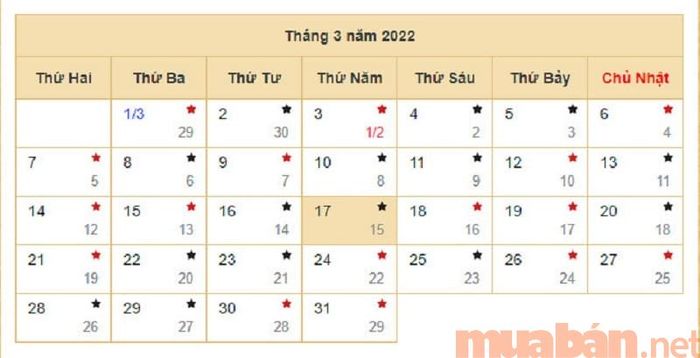 Ngày cúng sao sẽ được xác định theo lịch Âm, phù hợp với từng ngôi sao chiếu mệnh của mỗi người.