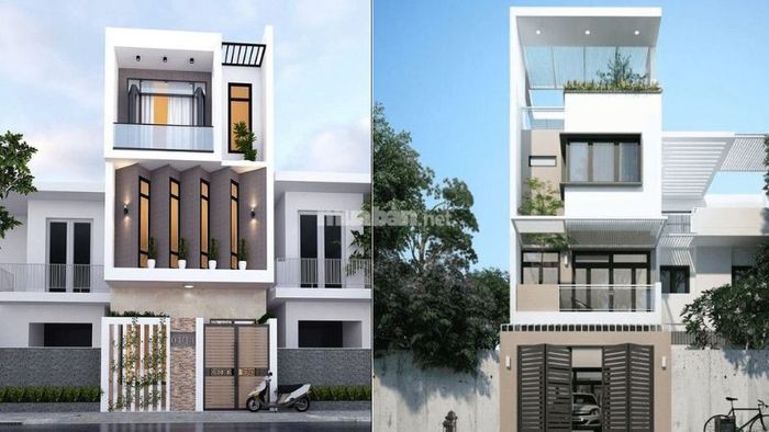 Nhà 2 tầng 1 tum mái tôn theo kiểu nhà ống