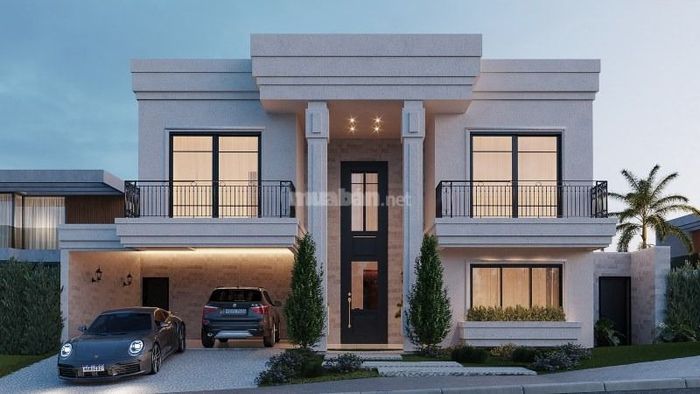 Nhà 2 tầng 1 tum mái tôn thiết kế theo phong cách tân cổ điển