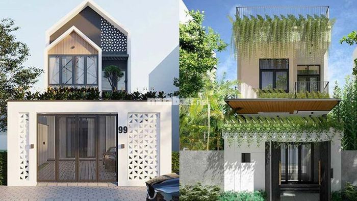 Nhà 1 trệt 1 lầu 3 phòng ngủ theo phong cách hiện đại