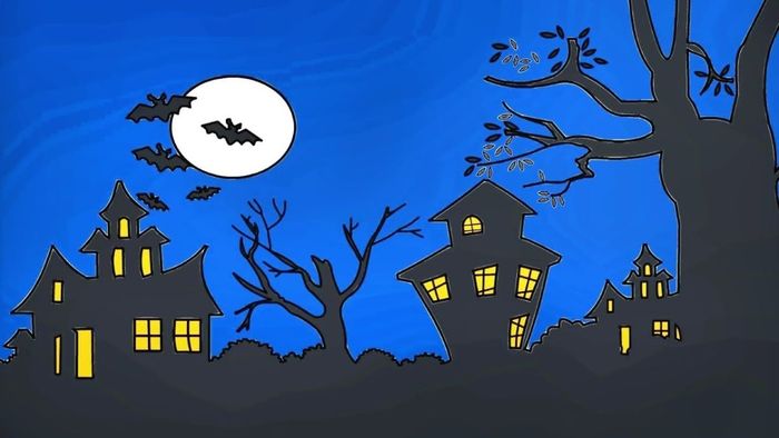 Vẽ tranh Halloween theo phong cách đơn giản nhưng không kém phần ấn tượng