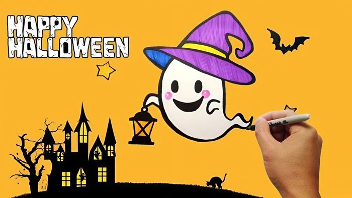 Vẽ tranh Halloween dễ thương và sinh động