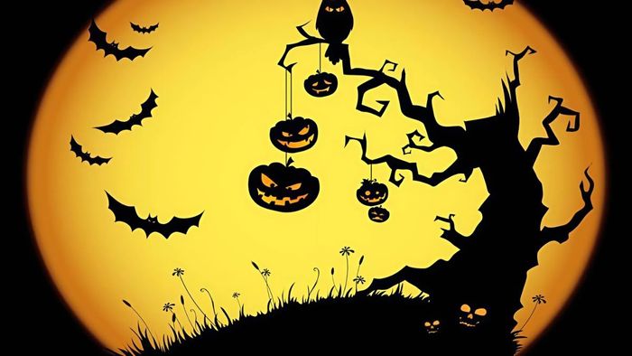 Tranh Halloween với không gian rùng rợn và đầy ám ảnh