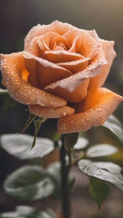 Ảnh hoa hồng cam làm nền điện thoại ấn tượng