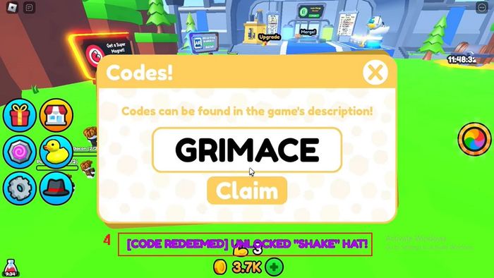 Hướng dẫn nhập mã code Duck Army - bước 3